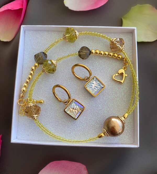 «VESNA» Beautiful & Luxury Necklace With Crystal Beads & Earrings ...