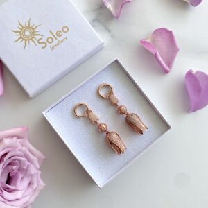 Luxurious Rose Gold Color Earrings