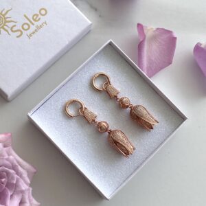 Luxurious Rose Gold Color Earrings