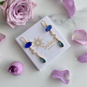 Blue Designer Glass Earrings