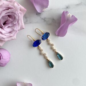 Blue Designer Glass Earrings