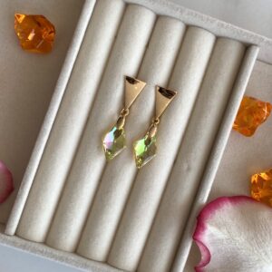 Crystal Glass English Lock Earrings